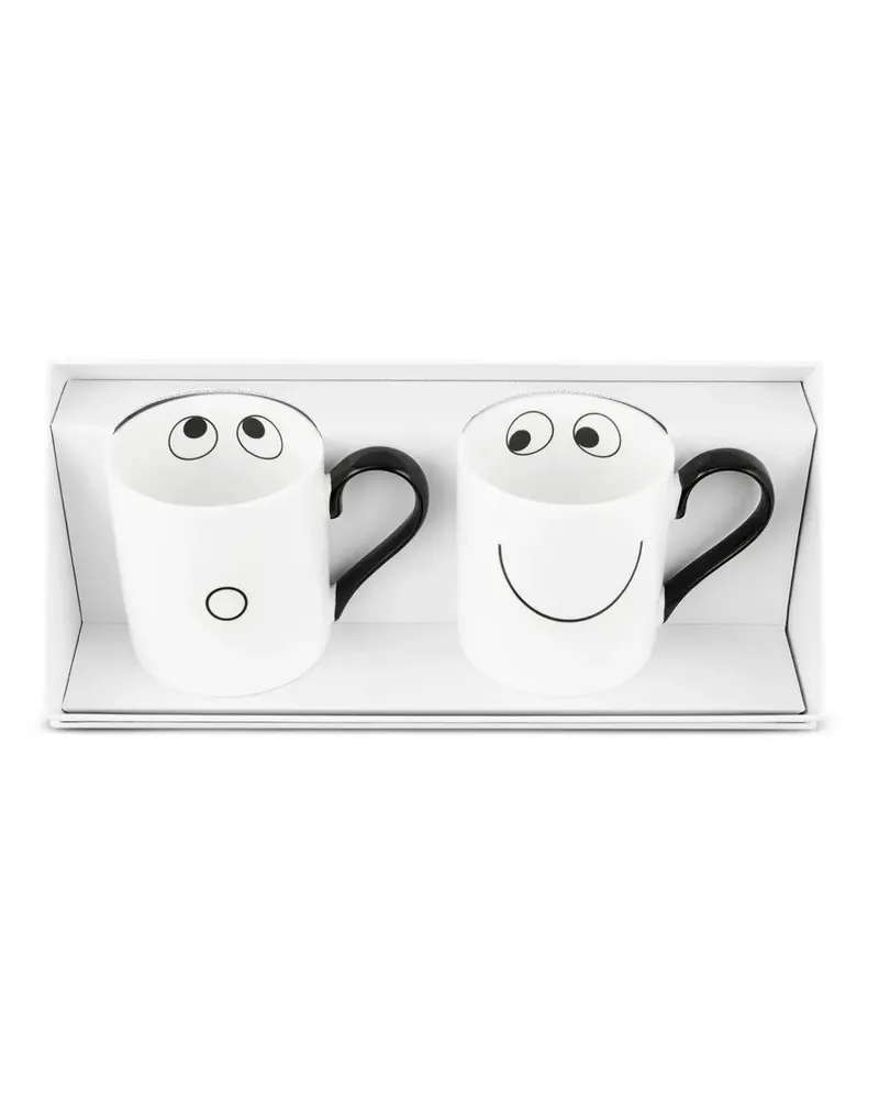 Anya Hindmarch Eyes Tassen-Set (11cm x 8,5cm x 7,5cm) - Weiß Weiß
