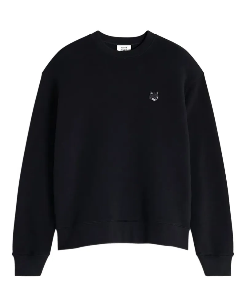 Kitsuné Sweatshirt mit Fox Head-Patch - Schwarz Schwarz