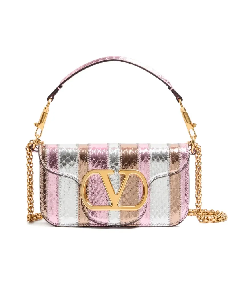 Valentino Garavani Kleiner Locò laminierter VLogo-Tote Bag - Rosa Rosa