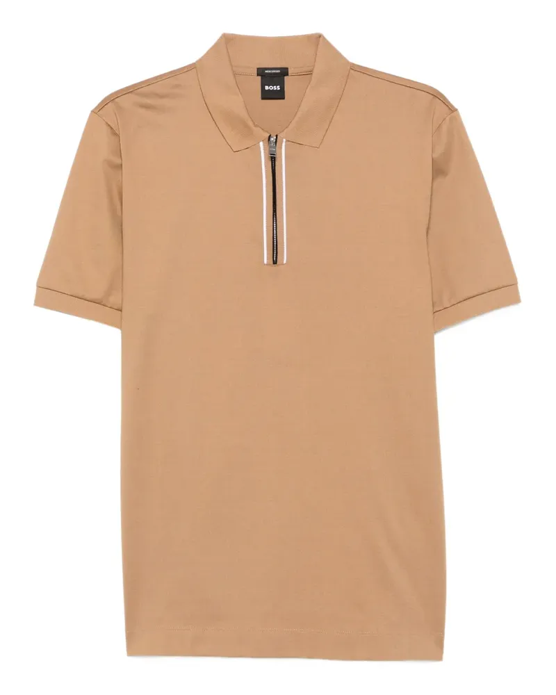 HUGO BOSS Poloshirt mit Reißverschluss - Nude Nude