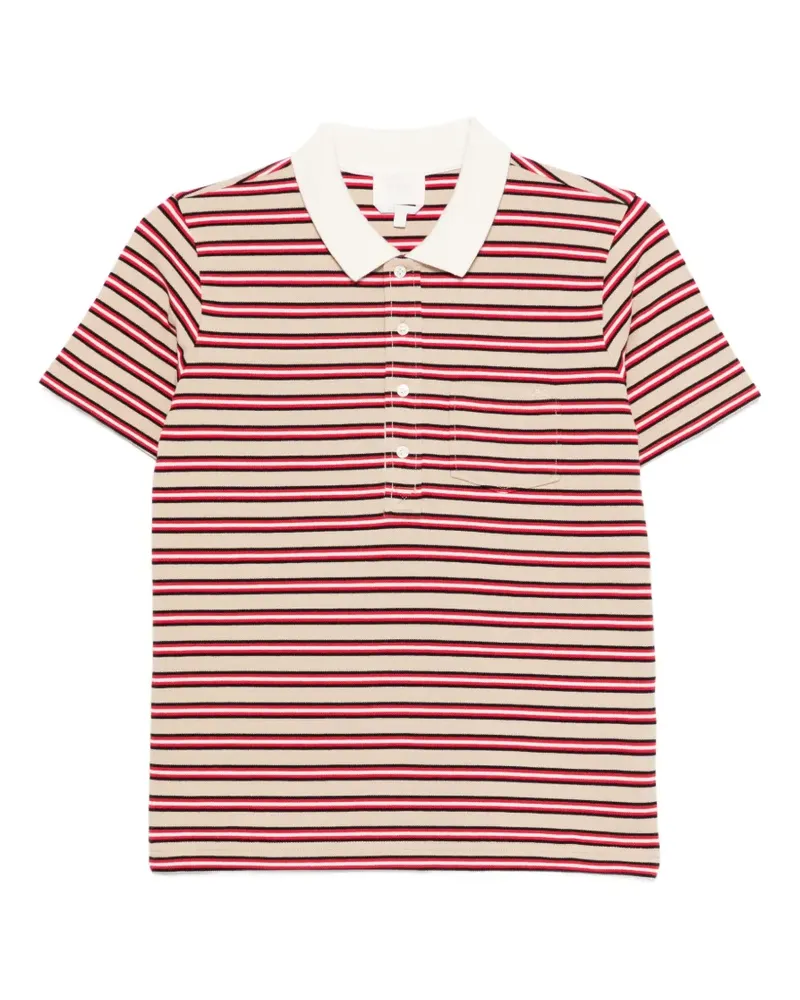 A.P.C. striped collared polo shirt - Nude Nude