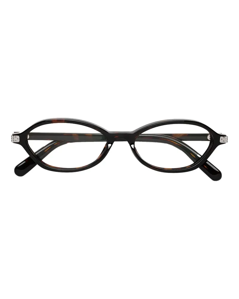 Maison Margiela Ovale Brille in Schildpattoptik - Braun Braun