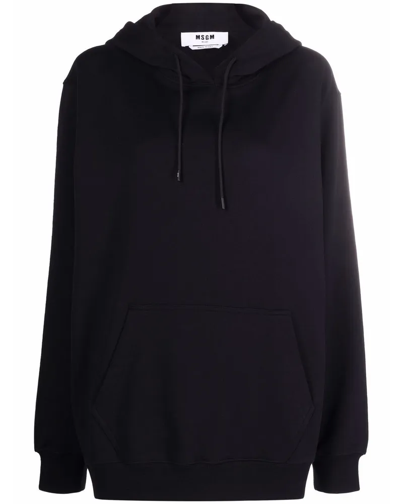MSGM Hoodie mit Logo - Schwarz Schwarz