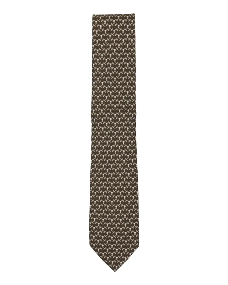Ferragamo Krawatte mit Golf-Print - Braun Braun