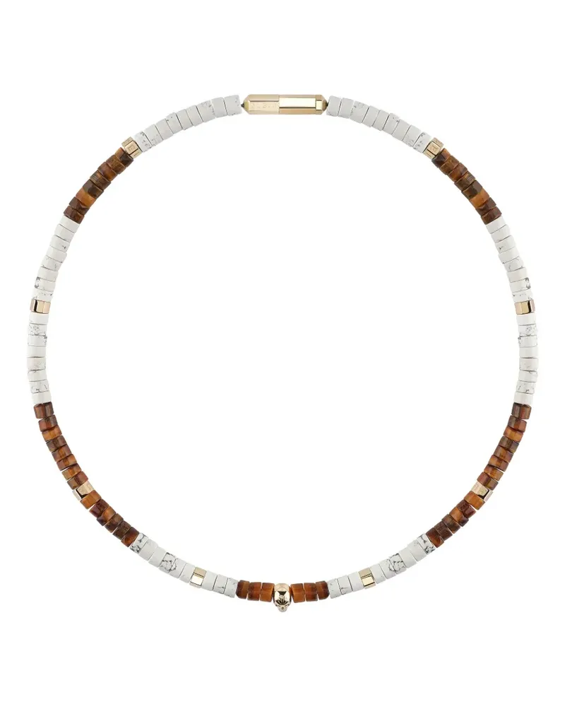 Philipp Plein skull beaded necklace - Gold Gold