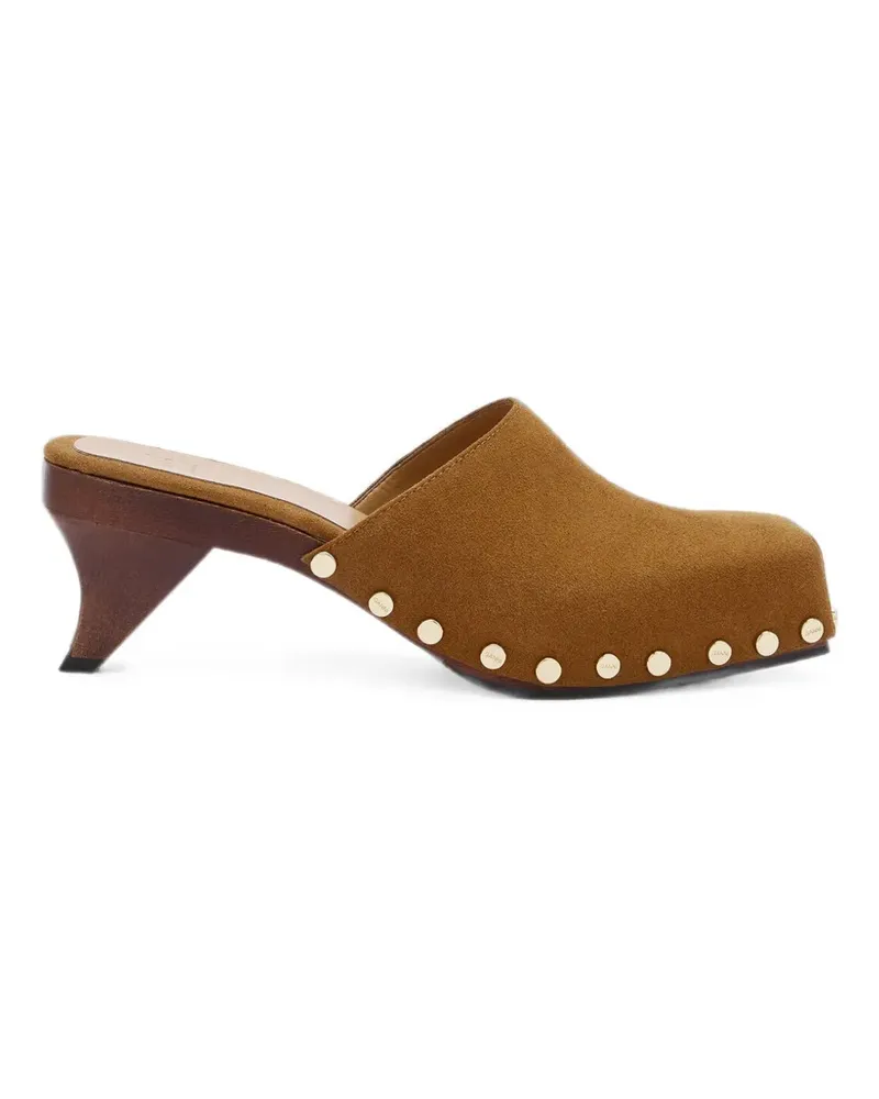 Ganni June Mules mit Nieten - Braun Braun
