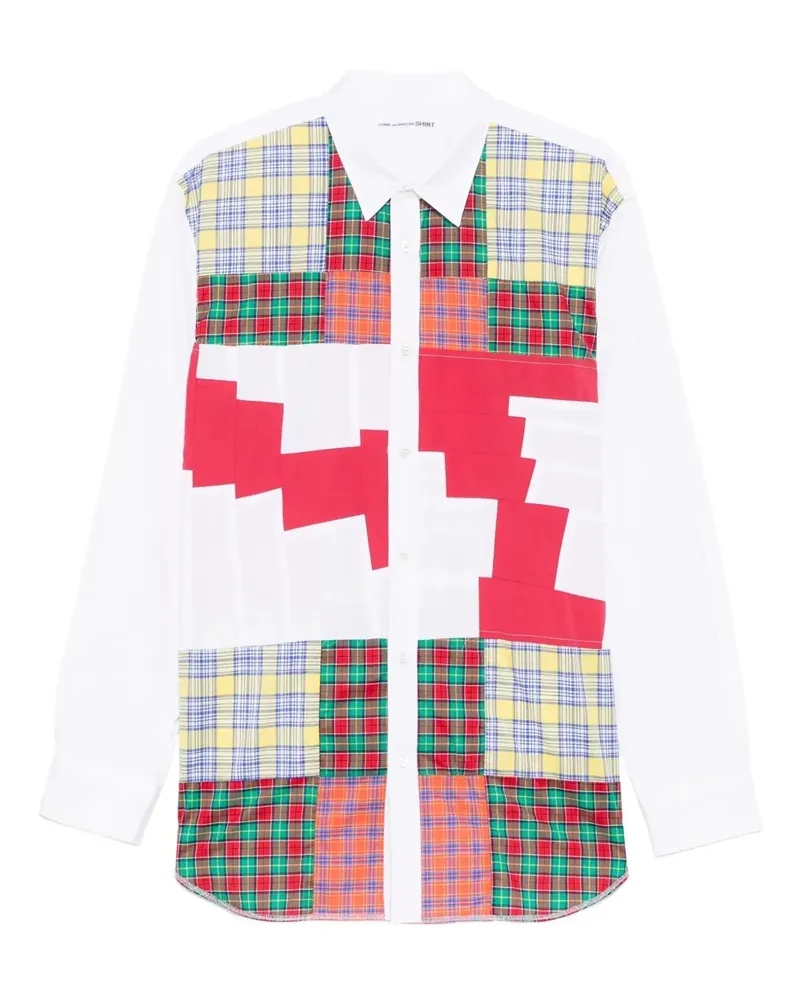 Comme des Garçons Kariertes Hemd im Patchwork-Look - Weiß Weiß