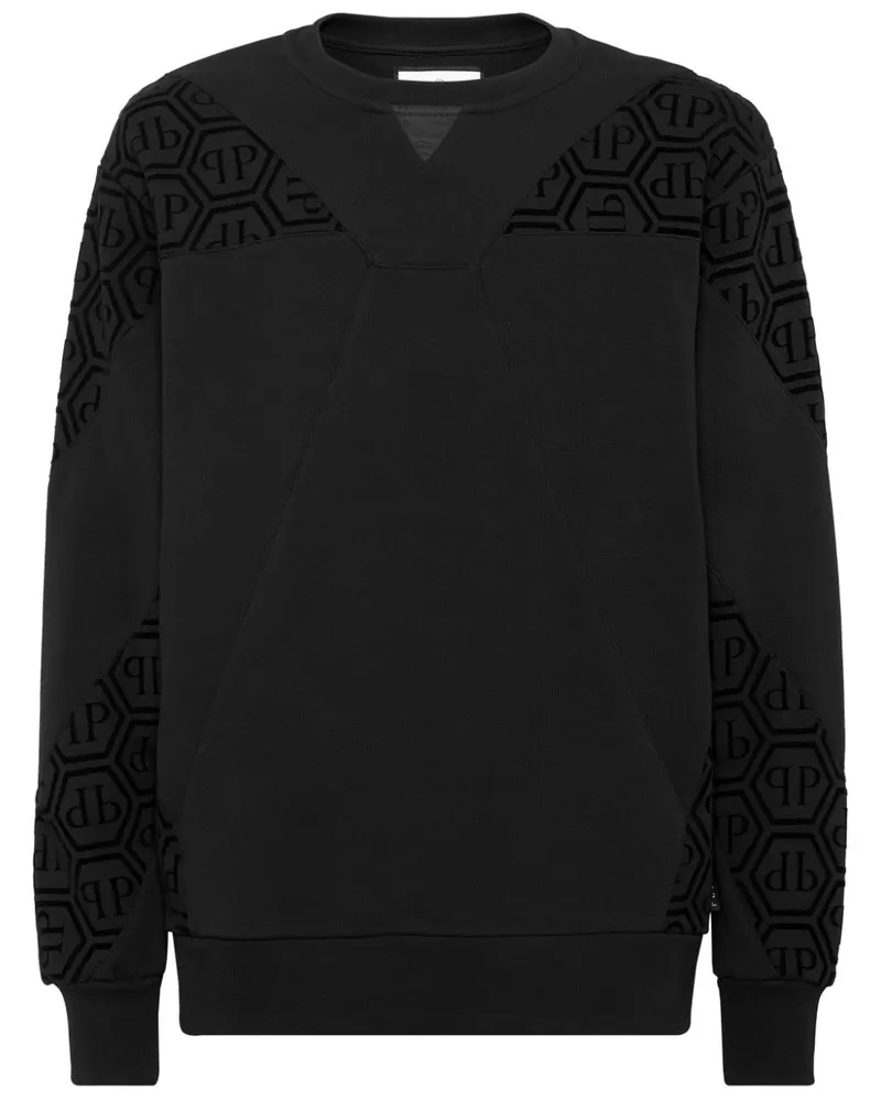 Philipp Plein Sweatshirt mit Monogramm - Schwarz Schwarz