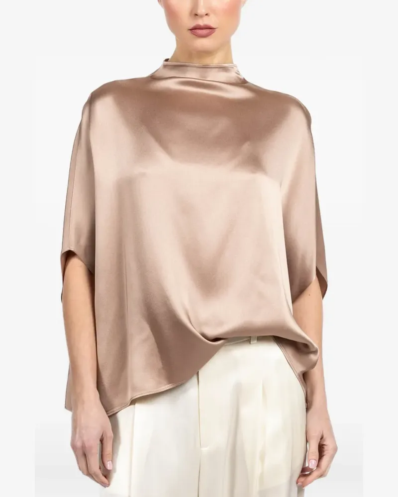 LAPOINTE satin cape blouse - Nude Nude