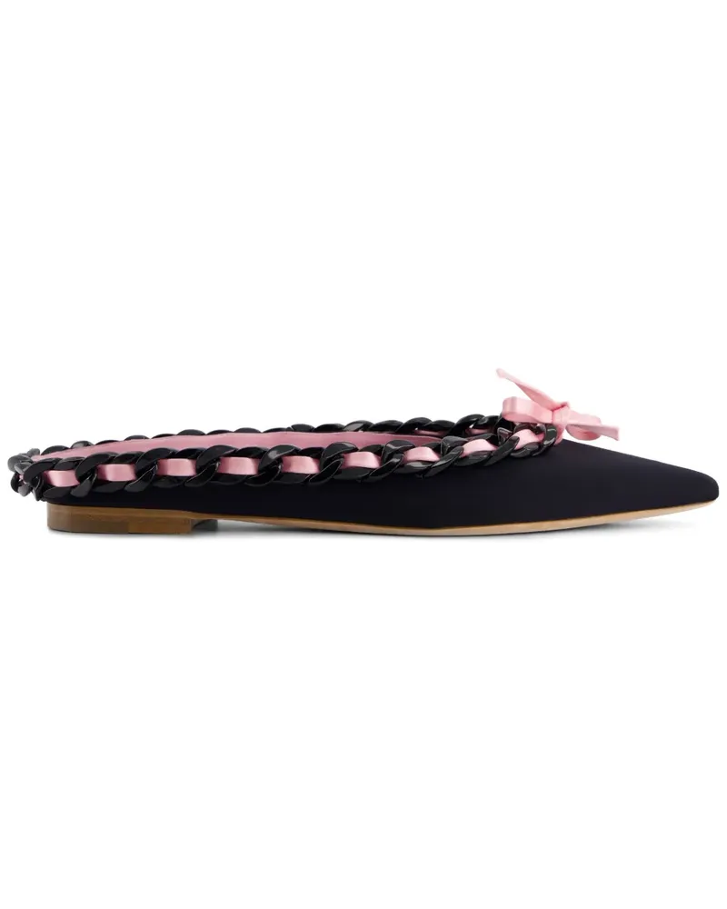 Giambattista Valli Slipper mit Schleife - Schwarz Schwarz
