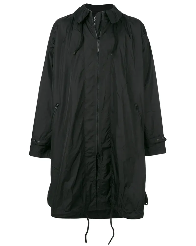 Y-3 Langer Windbreaker - Schwarz Schwarz