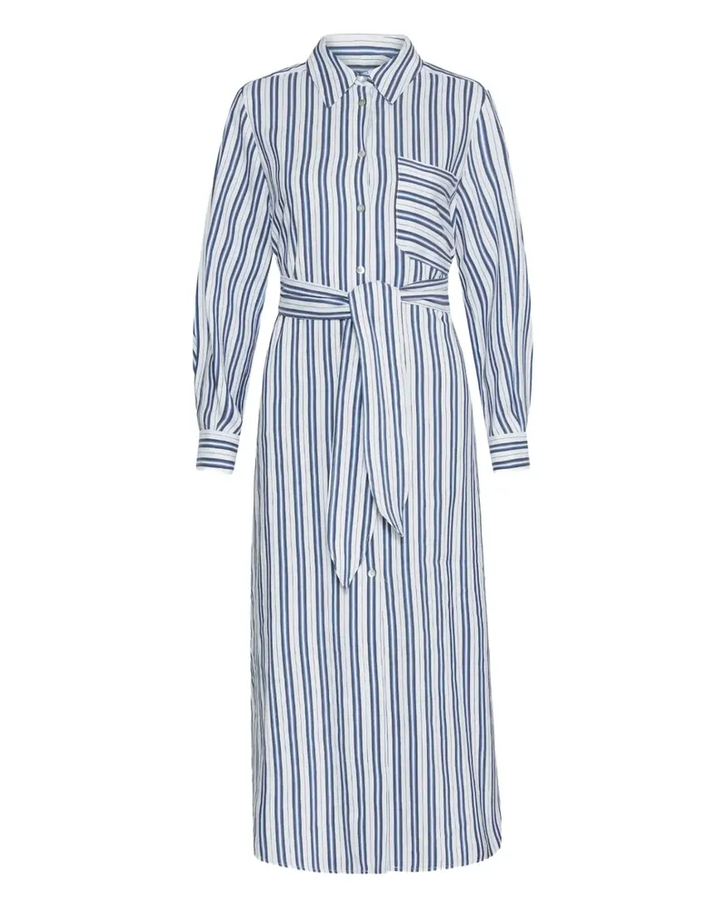 MARELLA Gestreiftes Hemdkleid mit Gürtel - Weiß Weiß