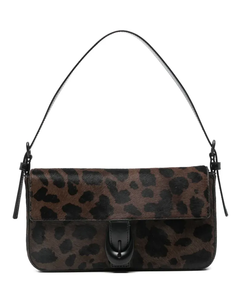 STAUD Schultertasche mit Leopardenmuster - Braun Braun