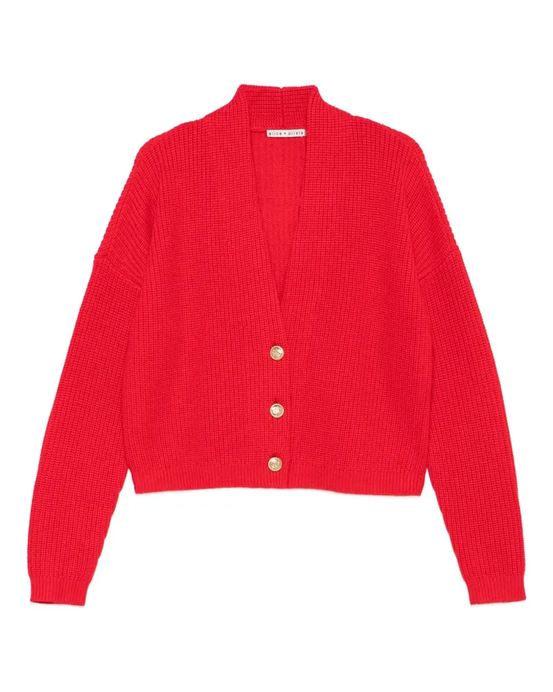 Alice + Olivia Cardigan mit V-Ausschnitt - Rot Rot