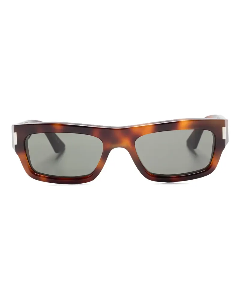 Saint Laurent Sonnenbrille mit eckigem Gestell - Schwarz Schwarz