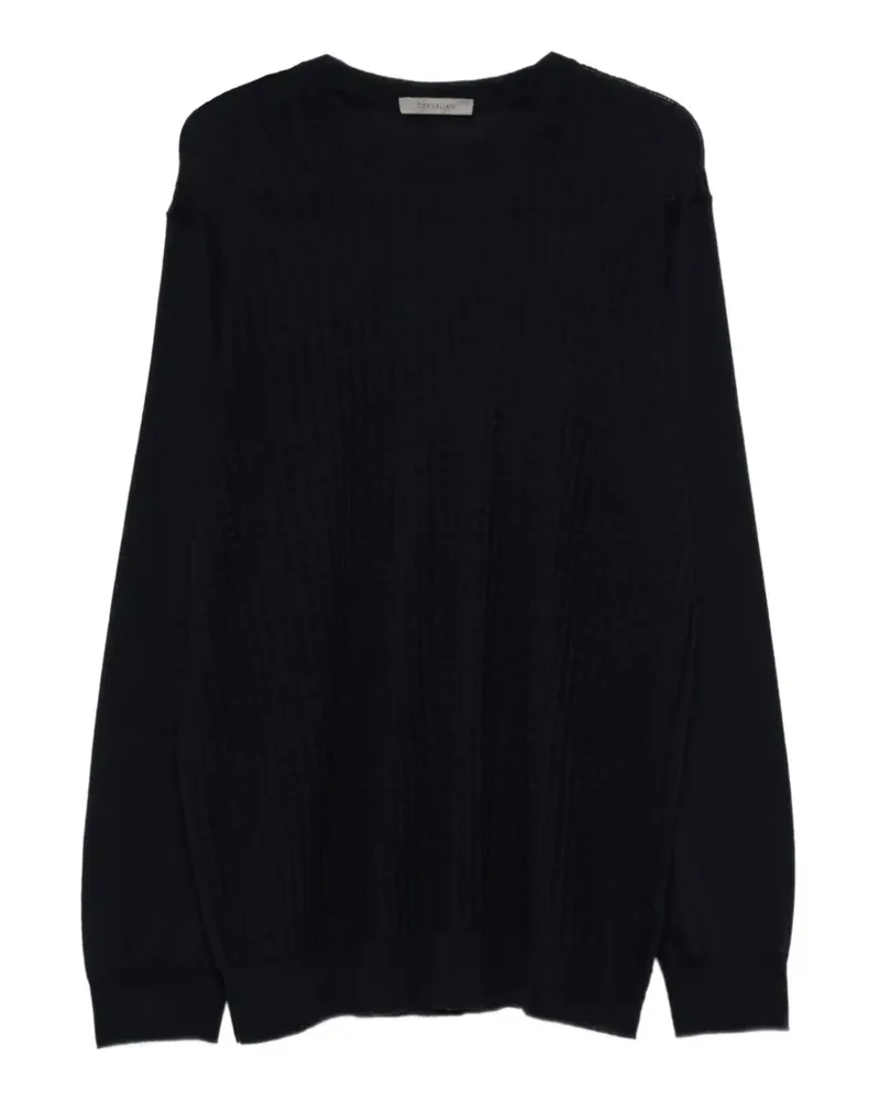 Corneliani waffle-knit wool sweater - Blau Blau