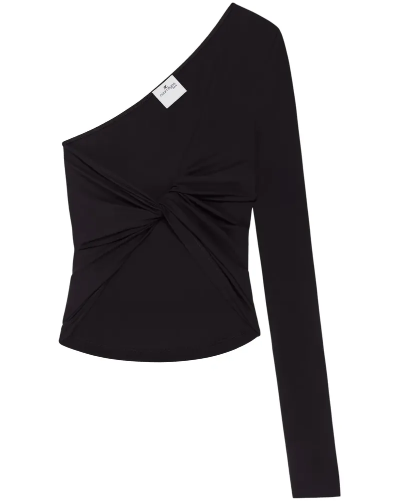 Courrèges Asymmetrisches Oberteil - Schwarz Schwarz