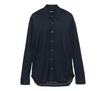 Semi-transparentes Seidenhemd - Blau