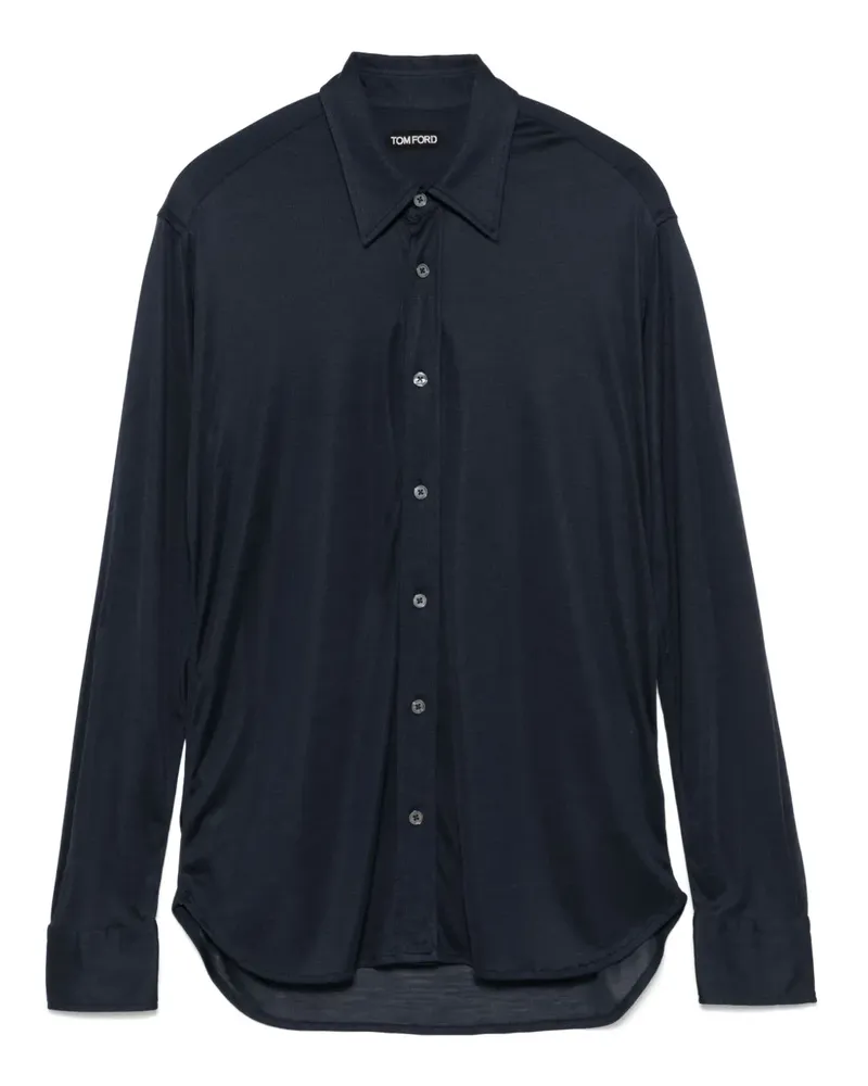 Tom Ford Semi-transparentes Seidenhemd - Blau Blau