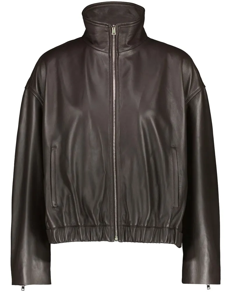 Yves Salomon Klassische Lederjacke - Braun Braun