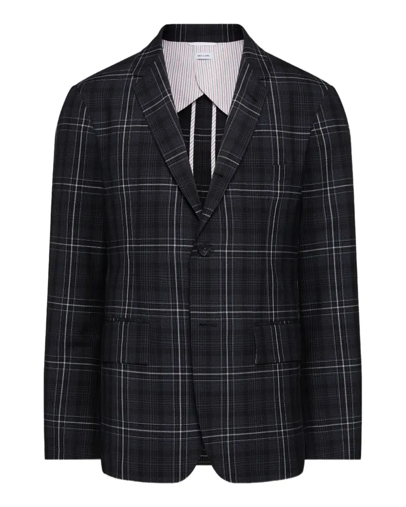 Thom Browne Karierter Windowpane Cool Wool Unconstructed Sportmantel - Schwarz Schwarz