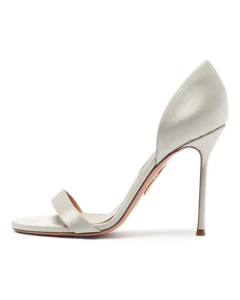 Aquazzura Uptown Sandalen aus Satin - Grau Grau