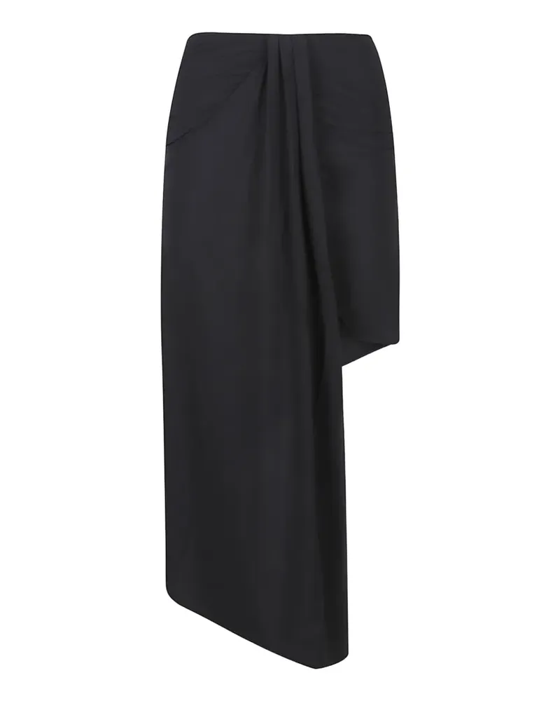 Amazuìn Emma draped-detail asymmetric skirt - Schwarz Schwarz