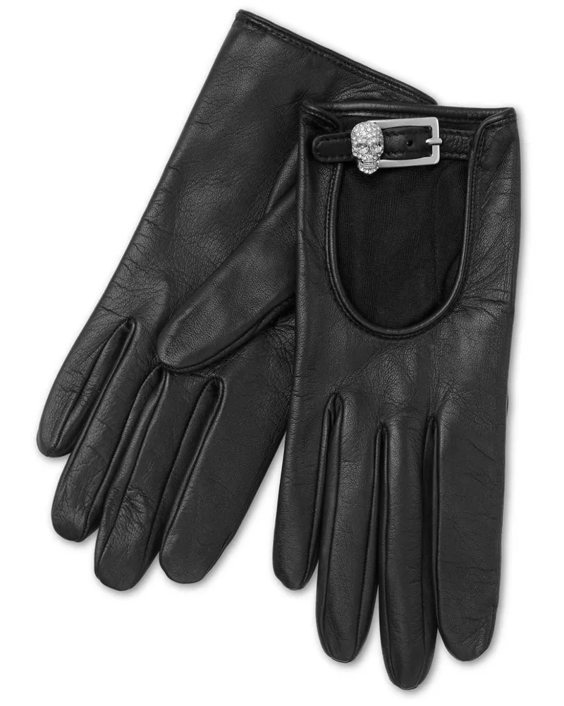 Philipp Plein Crystal Skull gloves Schwarz