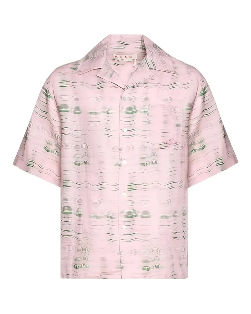 Marni abstract-print short-sleeve shirt - Rosa Rosa