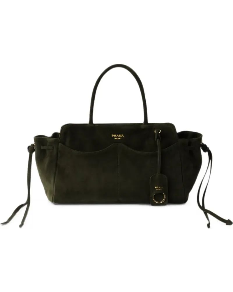 Prada Große Carry Tasche aus Wildleder - Grün Grün