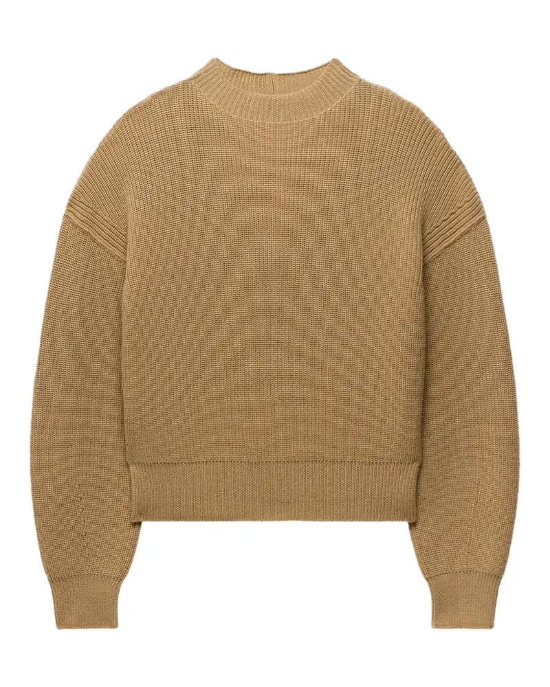 Another Tomorrow ribbed dropped-shoulder sweater - Nude Nude