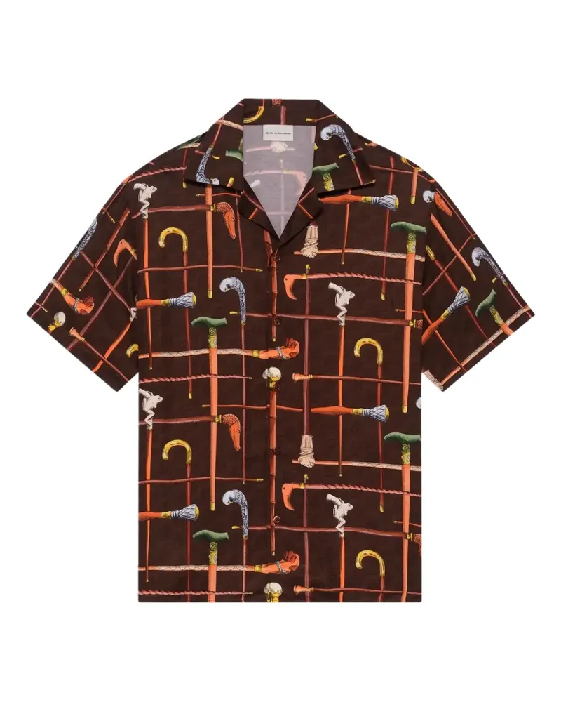 Drôle de Monsieur Hemd mit Spreizkragen - Braun Braun