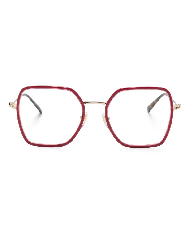 Gucci Brille mit eckigem Gestell - Rot Rot
