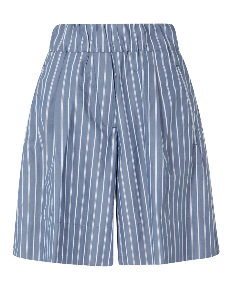 MYTHS pinstripe-pattern elasticated-waist mini shorts - Blau Blau
