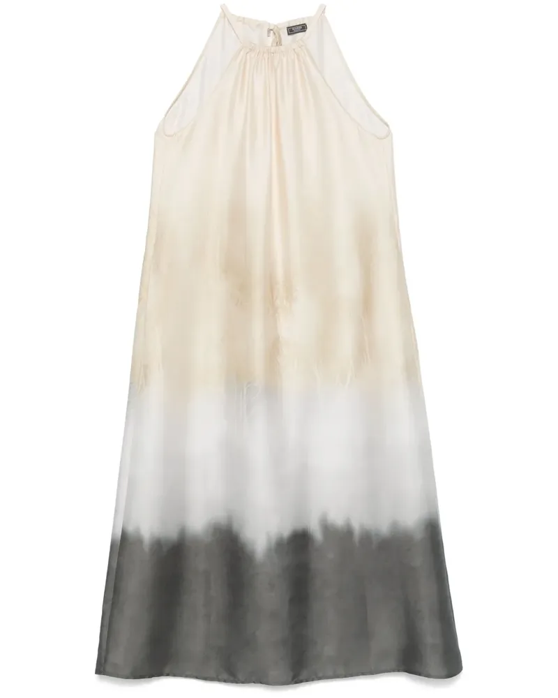 Peserico Twill-Maxikleid mit Degradé-Print - Nude Nude