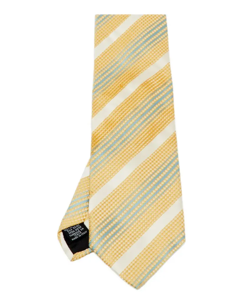 HUGO BOSS diagonal-print silk tie - Gelb Gelb