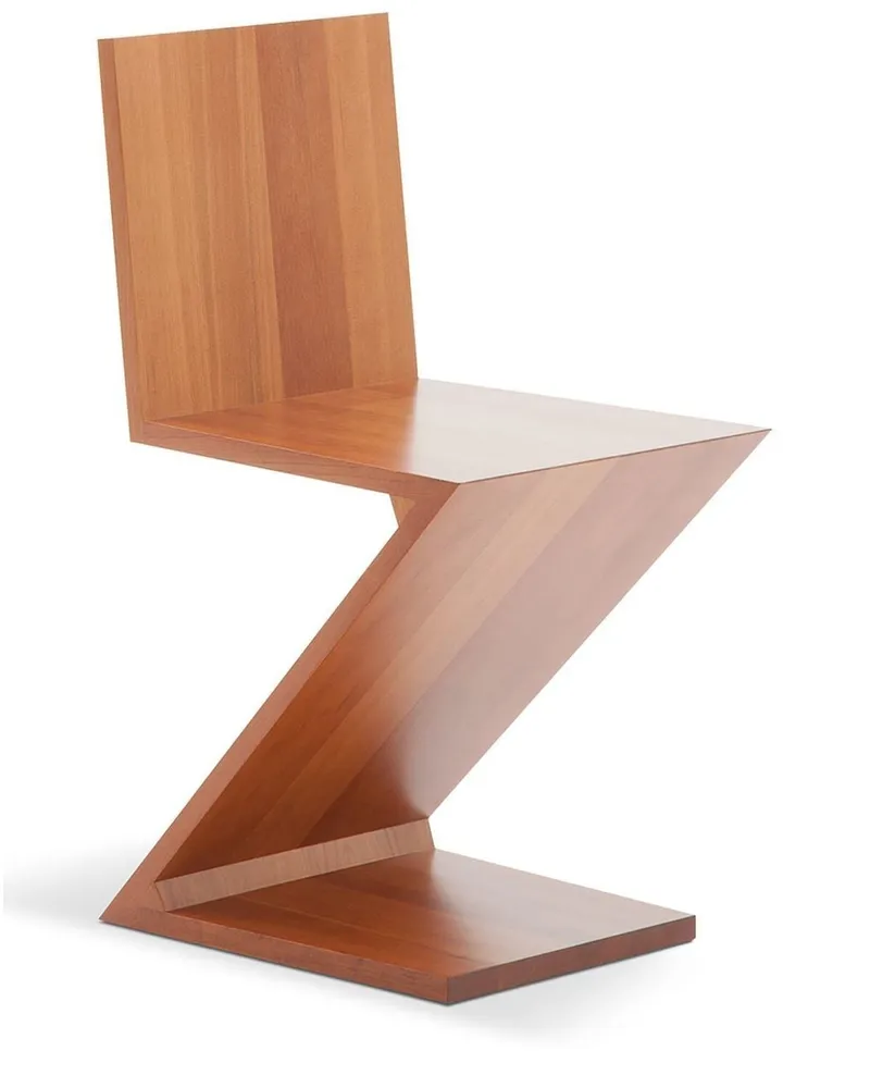 Cassina Zig-Zag Stuhl aus Kirschholz - Braun Braun