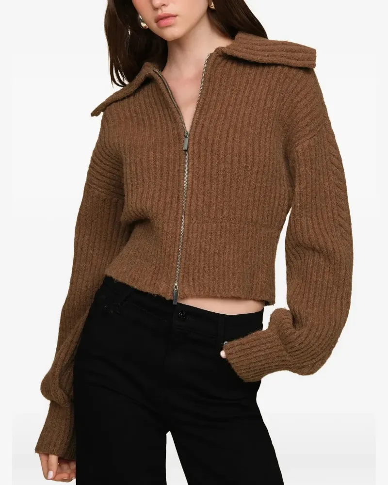 AMUR Emery Pullover mit Zopfmuster - Braun Braun