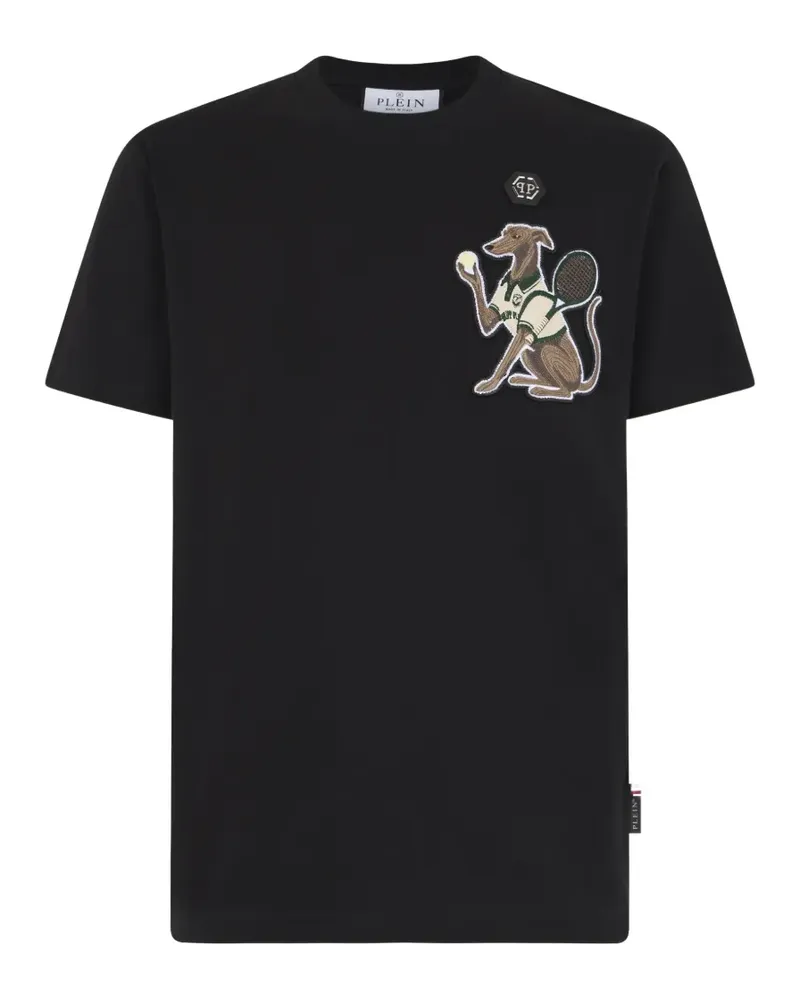 Philipp Plein tennis pet patch T-shirt - Schwarz Schwarz