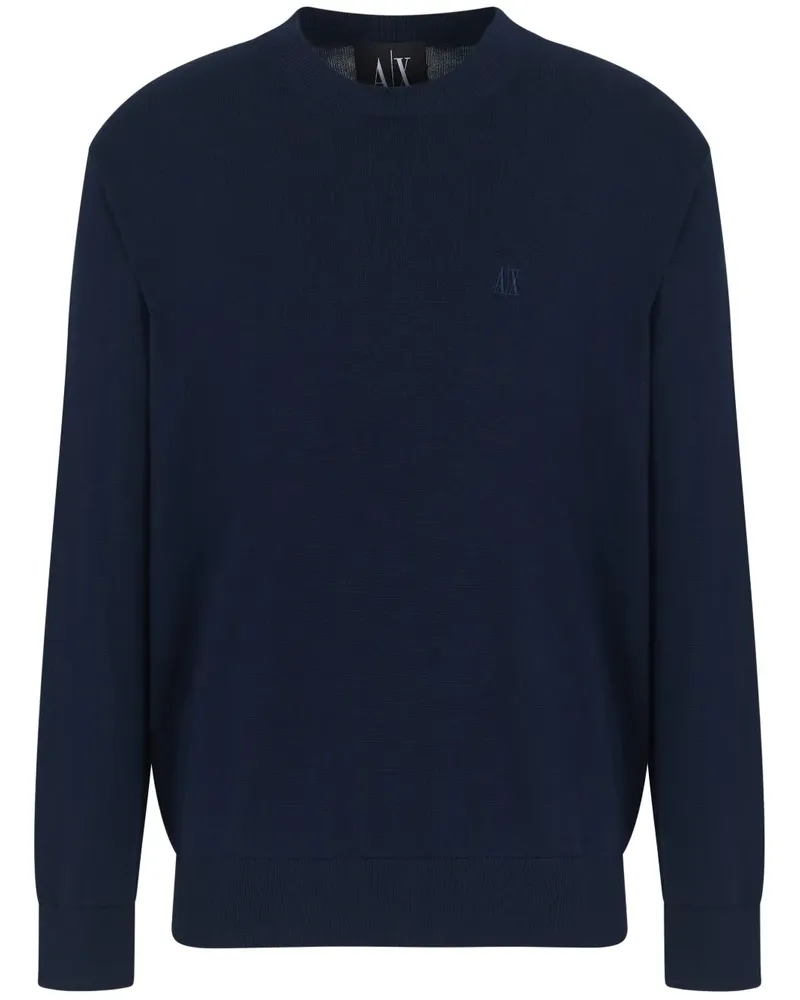 Armani Exchange Pullover mit Logo-Stickerei - Blau Blau