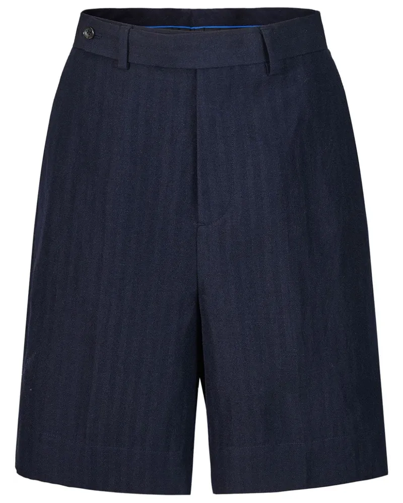 Shanghai Tang Shorts mit Fischgrätenmuster Blau