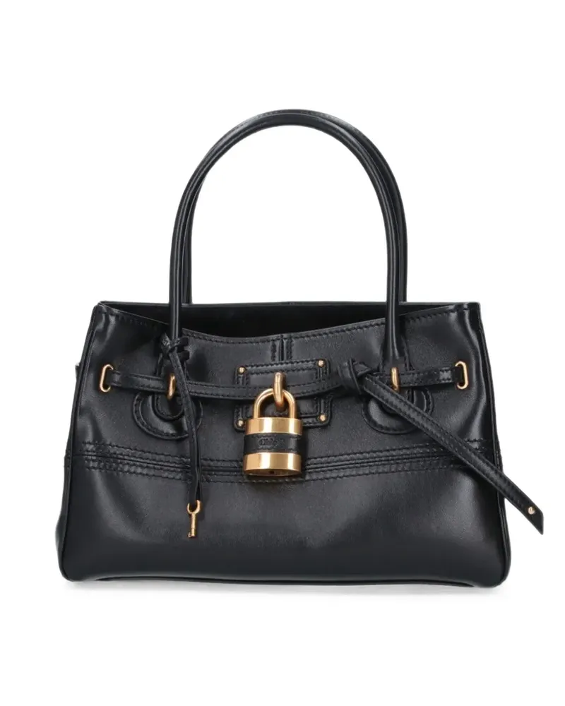 Chloé small Paddington padlock-detail leather tote bag - Schwarz Schwarz