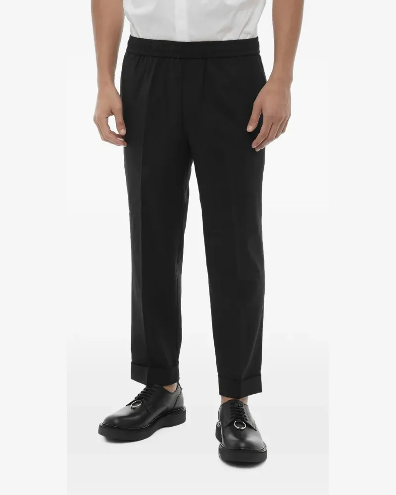 Neil Barrett Schmale Hose mit elastischem Bund - Schwarz Schwarz