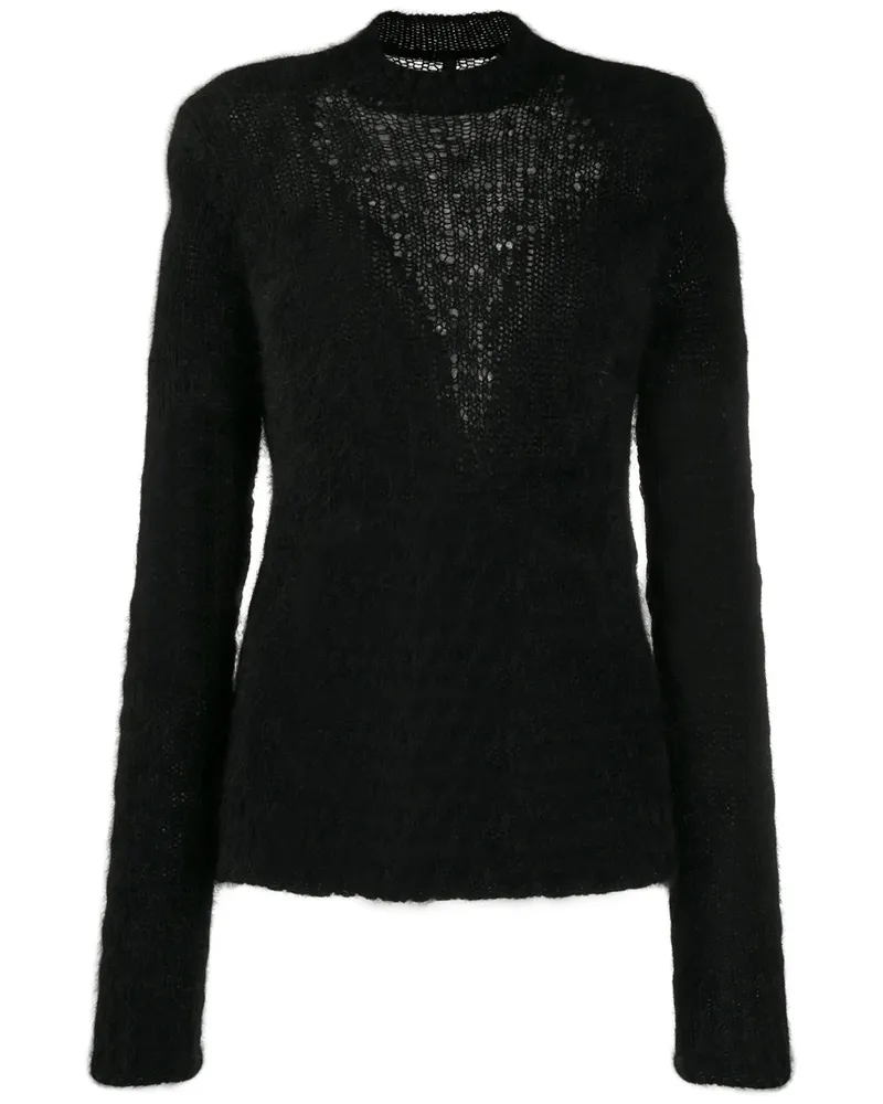 Unravel Pullover mit schmalem Schnitt - Schwarz Schwarz