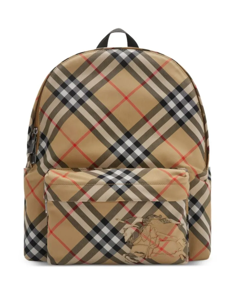 Burberry Kleiner Rucksack mit Check-Print - Nude Nude
