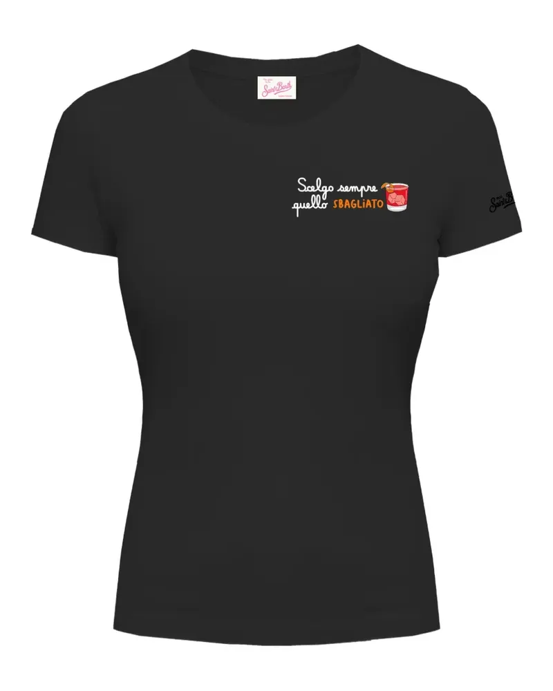 MC2 Saint Barth Esme T-Shirt mit Print - Schwarz Schwarz