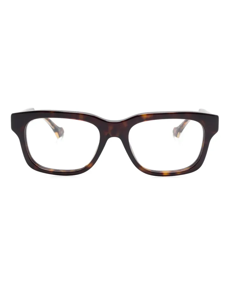 Gucci Brille mit eckigem Gestell - Braun Braun