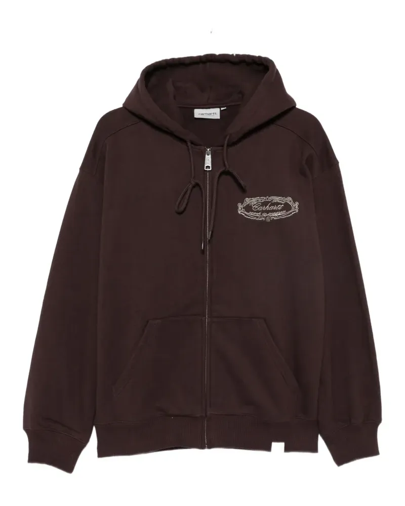 Carhartt WIP graphic-print zip-up hoodie - Braun Braun