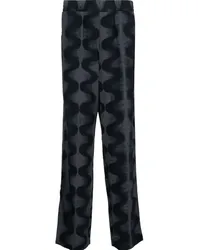 McQ Gerade Hose mit abstraktem Print Schwarz