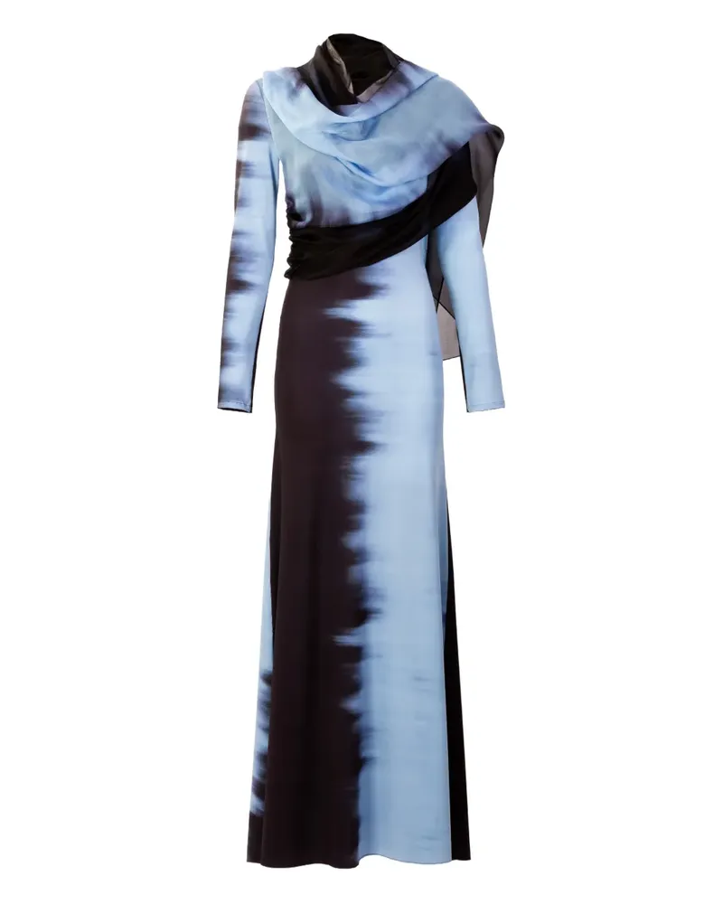 Silvia Tcherassi Drapiertes Moon Maxikleid - Blau Blau